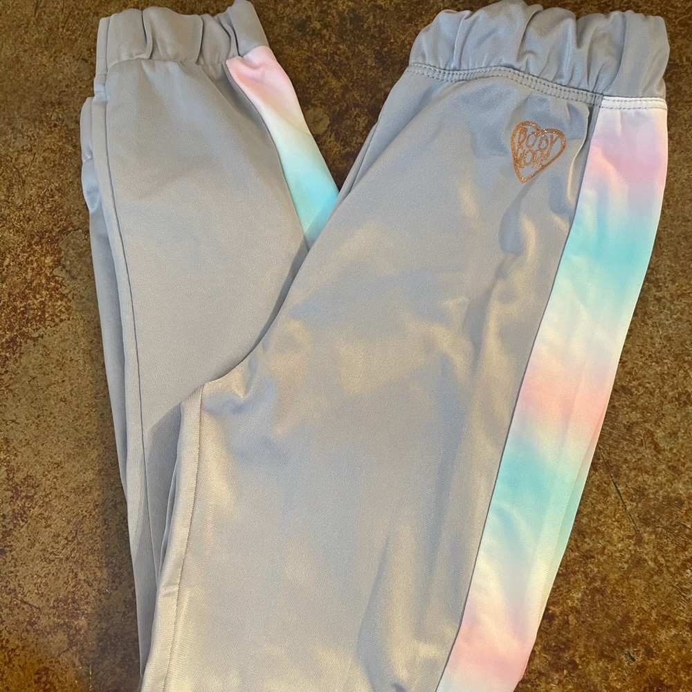 Gray Joggers with Tie-Dye Detail